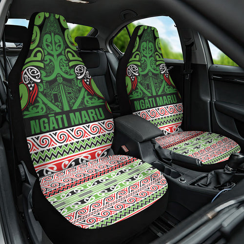 Aotearoa Iwi Ngati Maru Hauraki Car Seat Cover Maori Wharenui House Tribal Pattern