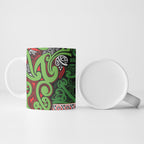 Aotearoa Iwi Ngati Maru Hauraki Ceramic Mug Maori Wharenui House Tribal Pattern