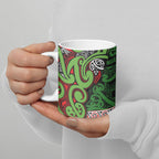 Aotearoa Iwi Ngati Maru Hauraki Ceramic Mug Maori Wharenui House Tribal Pattern