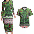Aotearoa Iwi Ngati Maru Hauraki Couples Matching Long Sleeve Bodycon Dress and Hawaiian Shirt Maori Wharenui House Tribal Pattern