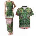 Aotearoa Iwi Ngati Maru Hauraki Couples Matching Tank Maxi Dress and Hawaiian Shirt Maori Wharenui House Tribal Pattern