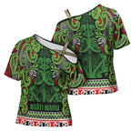 Aotearoa Iwi Ngati Maru Hauraki Cross Shoulder Shirt Maori Wharenui House Tribal Pattern