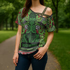 Aotearoa Iwi Ngati Maru Hauraki Cross Shoulder Shirt Maori Wharenui House Tribal Pattern