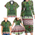 Aotearoa Iwi Ngati Maru Hauraki Family Matching Long Sleeve Bodycon Dress and Hawaiian Shirt Maori Wharenui House Tribal Pattern