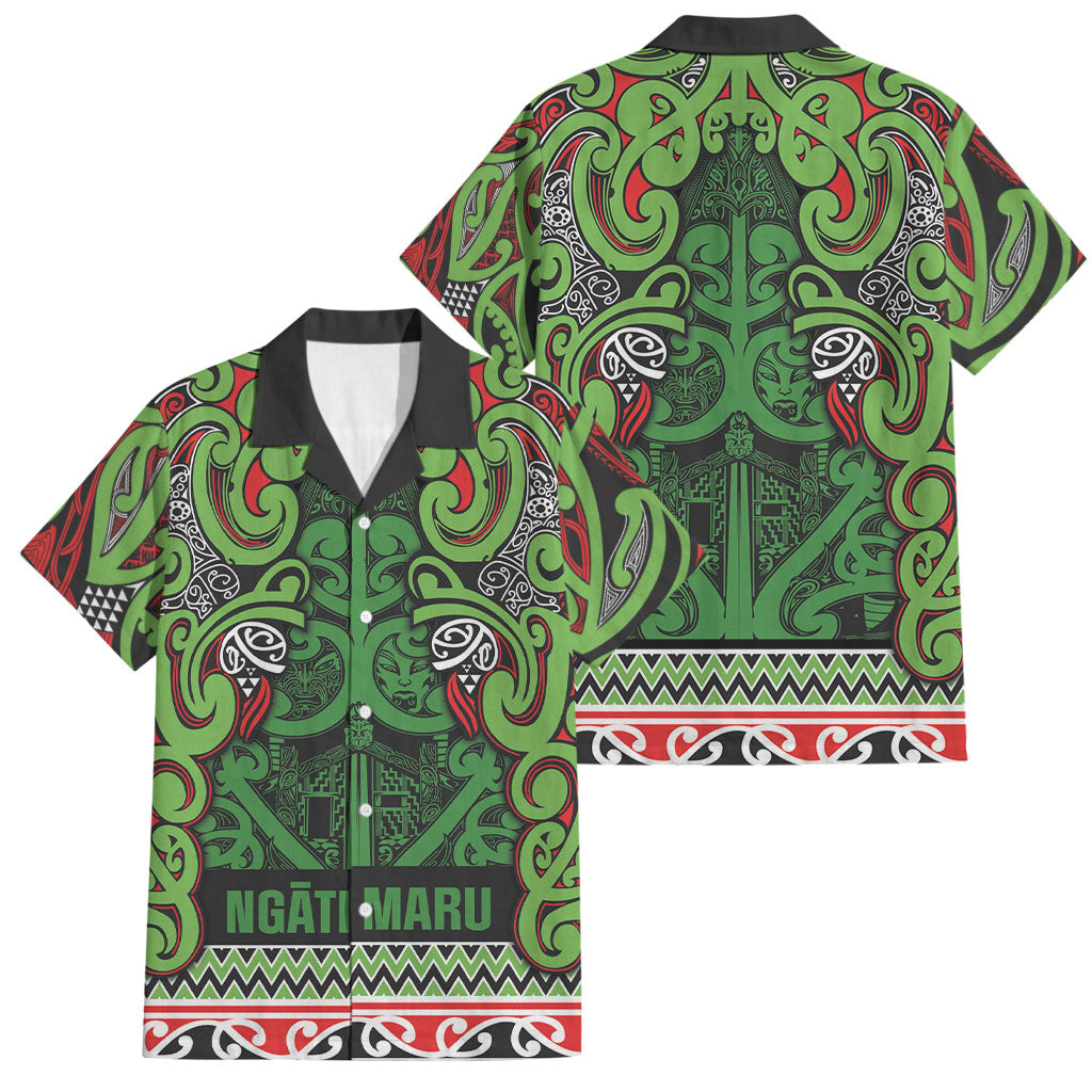 Aotearoa Iwi Ngati Maru Hauraki Family Matching Off Shoulder Maxi Dress and Hawaiian Shirt Maori Wharenui House Tribal Pattern
