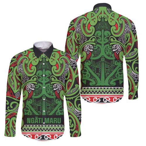 Aotearoa Iwi Ngati Maru Hauraki Family Matching Summer Maxi Dress and Hawaiian Shirt Maori Wharenui House Tribal Pattern