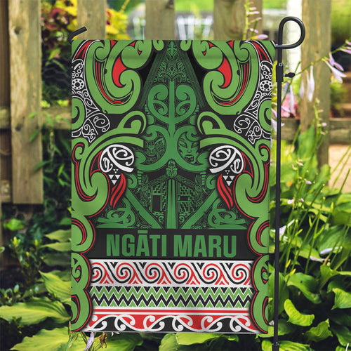 Aotearoa Iwi Ngati Maru Hauraki Garden Flag Maori Wharenui House Tribal Pattern