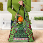 Aotearoa Iwi Ngati Maru Hauraki Grocery Bag Maori Wharenui House Tribal Pattern