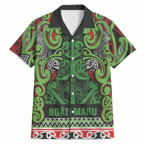 Aotearoa Iwi Ngati Maru Hauraki Hawaiian Shirt Maori Wharenui House Tribal Pattern