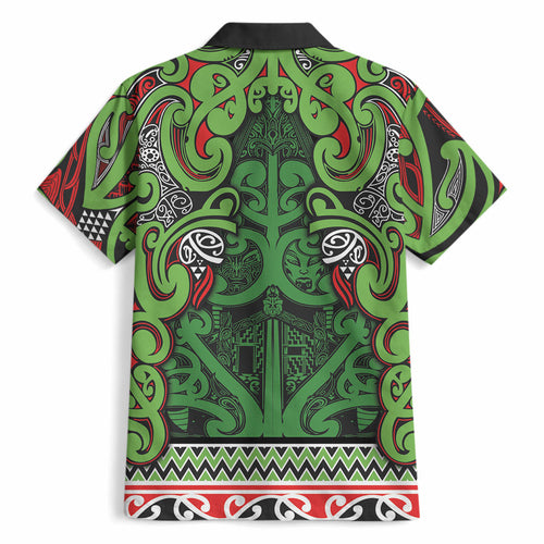 Aotearoa Iwi Ngati Maru Hauraki Hawaiian Shirt Maori Wharenui House Tribal Pattern