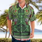 Aotearoa Iwi Ngati Maru Hauraki Hawaiian Shirt Maori Wharenui House Tribal Pattern