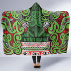 Aotearoa Iwi Ngati Maru Hauraki Hooded Blanket Maori Wharenui House Tribal Pattern