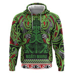 Aotearoa Iwi Ngati Maru Hauraki Hoodie Maori Wharenui House Tribal Pattern