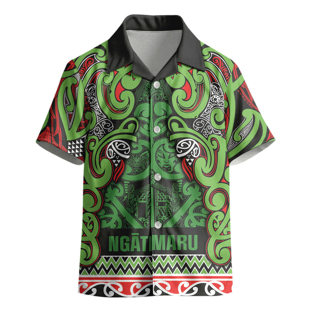 Aotearoa Iwi Ngati Maru Hauraki Kid Hawaiian Shirt Maori Wharenui House Tribal Pattern