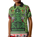Aotearoa Iwi Ngati Maru Hauraki Kid Polo Shirt Maori Wharenui House Tribal Pattern