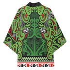 Aotearoa Iwi Ngati Maru Hauraki Kimono Maori Wharenui House Tribal Pattern
