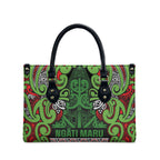 Aotearoa Iwi Ngati Maru Hauraki Leather Bag Maori Wharenui House Tribal Pattern