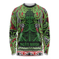 Aotearoa Iwi Ngati Maru Hauraki Long Sleeve Shirt Maori Wharenui House Tribal Pattern