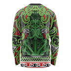 Aotearoa Iwi Ngati Maru Hauraki Long Sleeve Shirt Maori Wharenui House Tribal Pattern
