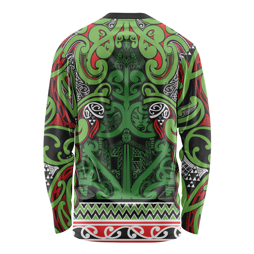 Aotearoa Iwi Ngati Maru Hauraki Long Sleeve Shirt Maori Wharenui House Tribal Pattern
