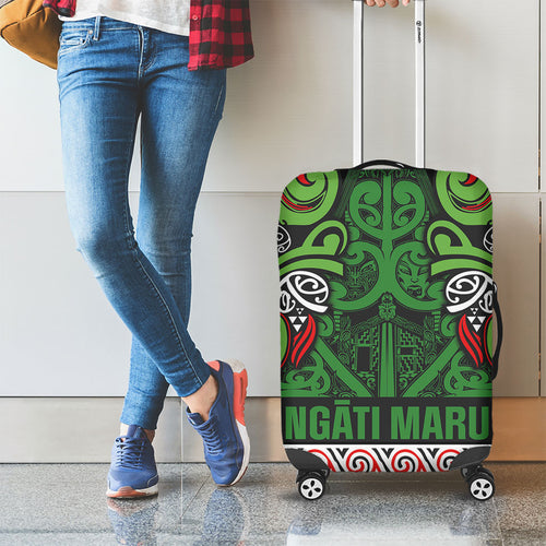 Aotearoa Iwi Ngati Maru Hauraki Luggage Cover Maori Wharenui House Tribal Pattern