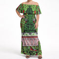 Aotearoa Iwi Ngati Maru Hauraki Off Shoulder Maxi Dress Maori Wharenui House Tribal Pattern