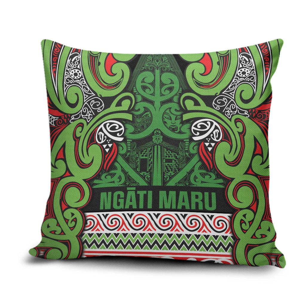 Aotearoa Iwi Ngati Maru Hauraki Pillow Cover Maori Wharenui House Tribal Pattern