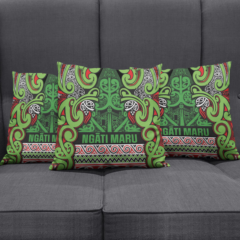 Aotearoa Iwi Ngati Maru Hauraki Pillow Cover Maori Wharenui House Tribal Pattern