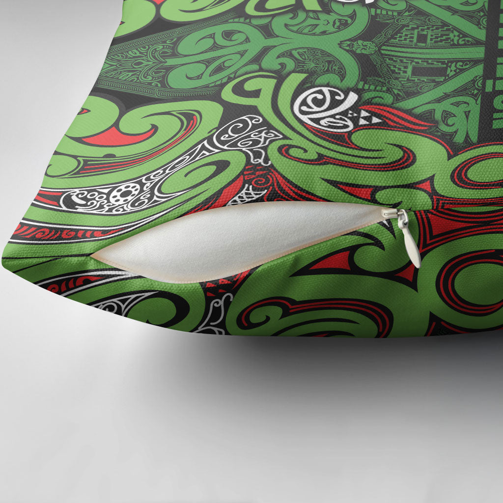 Aotearoa Iwi Ngati Maru Hauraki Pillow Cover Maori Wharenui House Tribal Pattern
