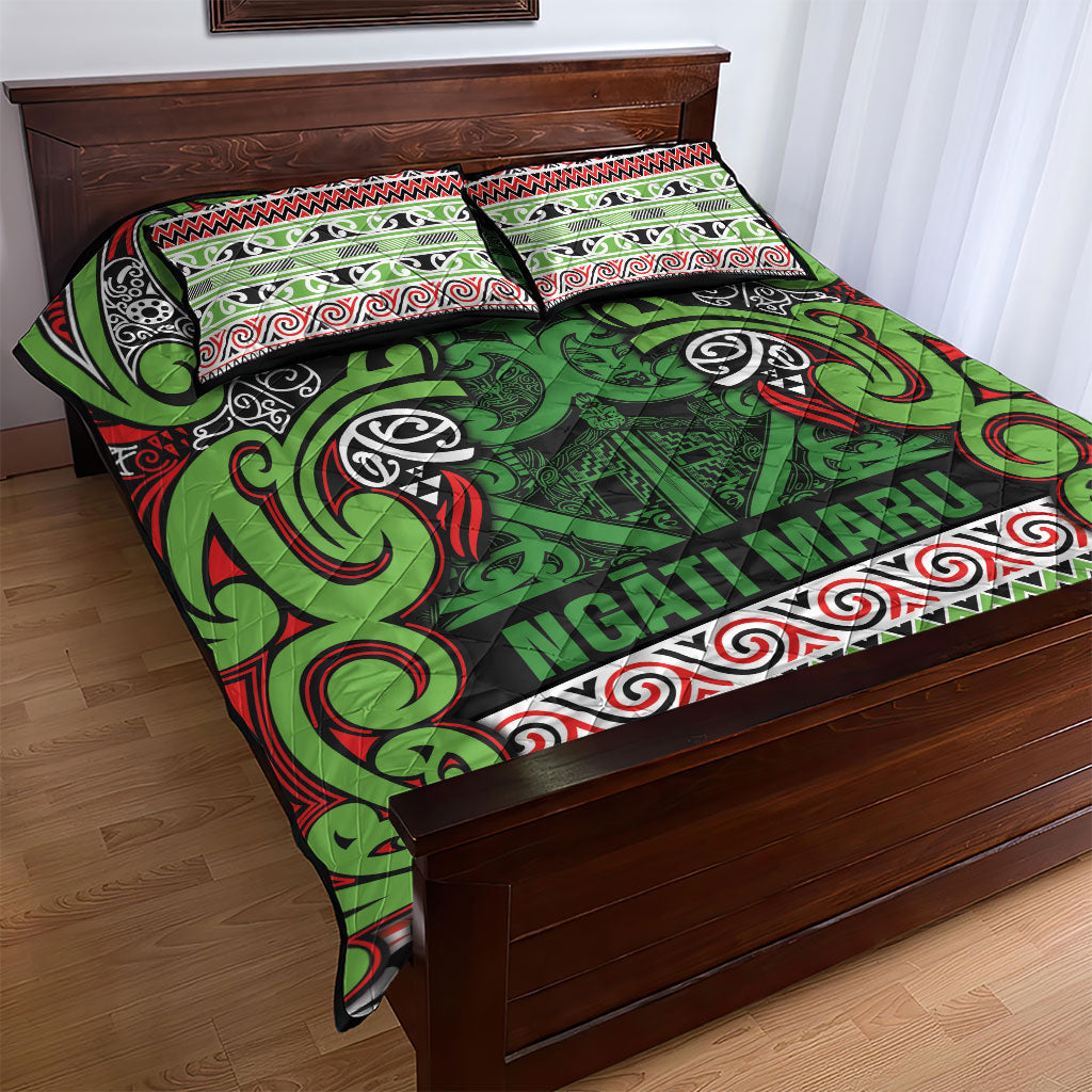 Aotearoa Iwi Ngati Maru Hauraki Quilt Bed Set Maori Wharenui House Tribal Pattern