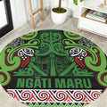 Aotearoa Iwi Ngati Maru Hauraki Round Carpet Maori Wharenui House Tribal Pattern