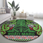 Aotearoa Iwi Ngati Maru Hauraki Round Carpet Maori Wharenui House Tribal Pattern