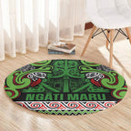 Aotearoa Iwi Ngati Maru Hauraki Round Carpet Maori Wharenui House Tribal Pattern