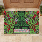 Aotearoa Iwi Ngati Maru Hauraki Rubber Doormat Maori Wharenui House Tribal Pattern