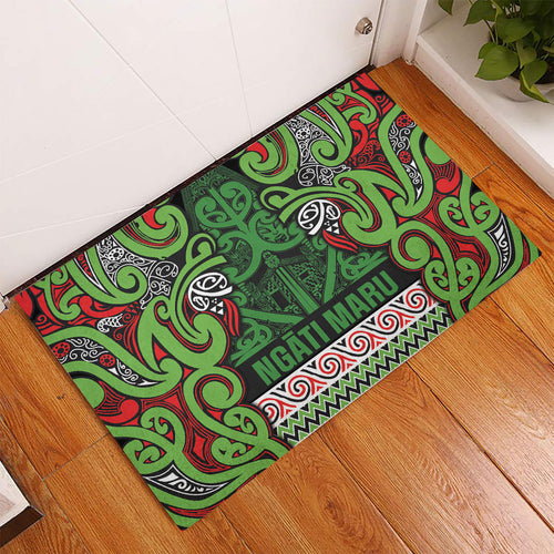 Aotearoa Iwi Ngati Maru Hauraki Rubber Doormat Maori Wharenui House Tribal Pattern