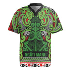 Aotearoa Iwi Ngati Maru Hauraki Rugby Jersey Maori Wharenui House Tribal Pattern