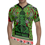 Aotearoa Iwi Ngati Maru Hauraki Rugby Jersey Maori Wharenui House Tribal Pattern