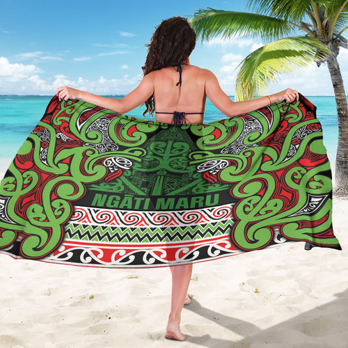 Aotearoa Iwi Ngati Maru Hauraki Sarong Maori Wharenui House Tribal Pattern