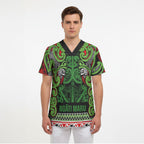 Aotearoa Iwi Ngati Maru Hauraki Scrub Top Maori Wharenui House Tribal Pattern