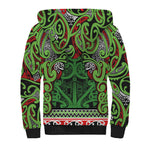 Aotearoa Iwi Ngati Maru Hauraki Sherpa Hoodie Maori Wharenui House Tribal Pattern