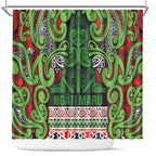 Aotearoa Iwi Ngati Maru Hauraki Shower Curtain Maori Wharenui House Tribal Pattern