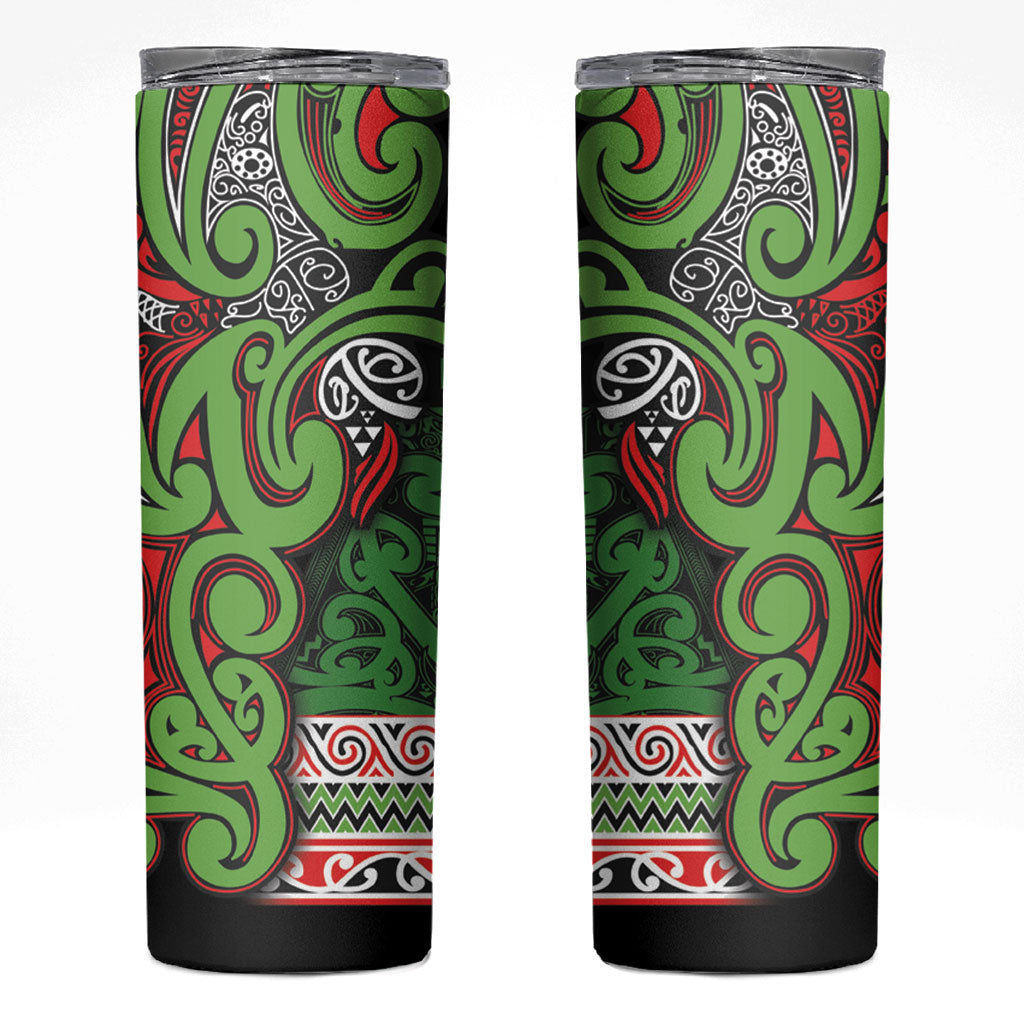 Aotearoa Iwi Ngati Maru Hauraki Skinny Tumbler Maori Wharenui House Tribal Pattern
