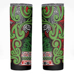 Aotearoa Iwi Ngati Maru Hauraki Skinny Tumbler Maori Wharenui House Tribal Pattern