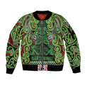 Aotearoa Iwi Ngati Maru Hauraki Sleeve Zip Bomber Jacket Maori Wharenui House Tribal Pattern