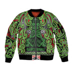 Aotearoa Iwi Ngati Maru Hauraki Sleeve Zip Bomber Jacket Maori Wharenui House Tribal Pattern
