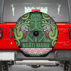 Aotearoa Iwi Ngati Maru Hauraki Spare Tire Cover Maori Wharenui House Tribal Pattern