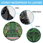 Aotearoa Iwi Ngati Maru Hauraki Spare Tire Cover Maori Wharenui House Tribal Pattern