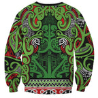 Aotearoa Iwi Ngati Maru Hauraki Sweatshirt Maori Wharenui House Tribal Pattern