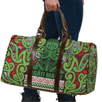 Aotearoa Iwi Ngati Maru Hauraki Travel Bag Maori Wharenui House Tribal Pattern