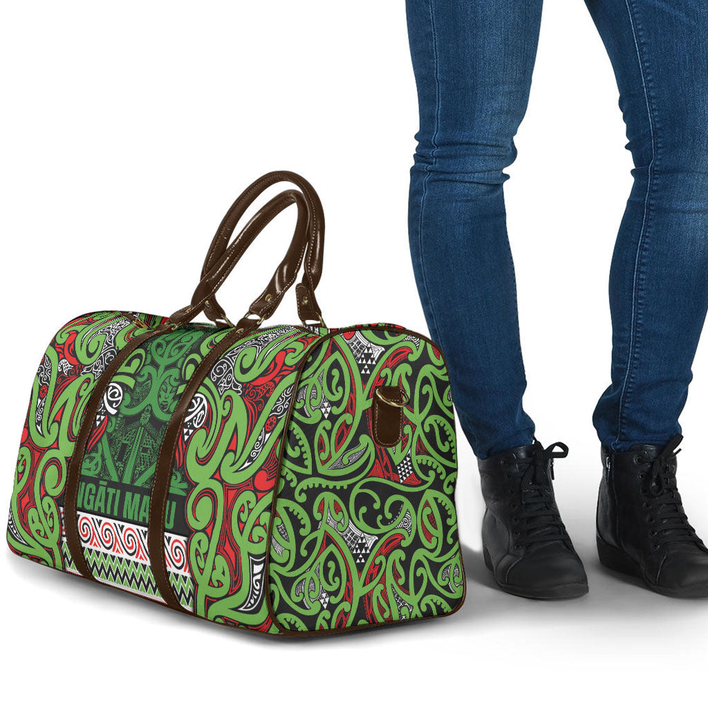 Aotearoa Iwi Ngati Maru Hauraki Travel Bag Maori Wharenui House Tribal Pattern